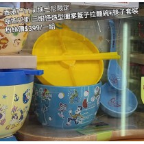 香港7-11 x 迪士尼限定 胡迪巴斯 三眼怪造型圖案蓋子拉麵碗+筷子套裝